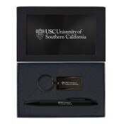 USC Trojans Black University Of Southern California Click Ballpoint Pen and Keychain Set
